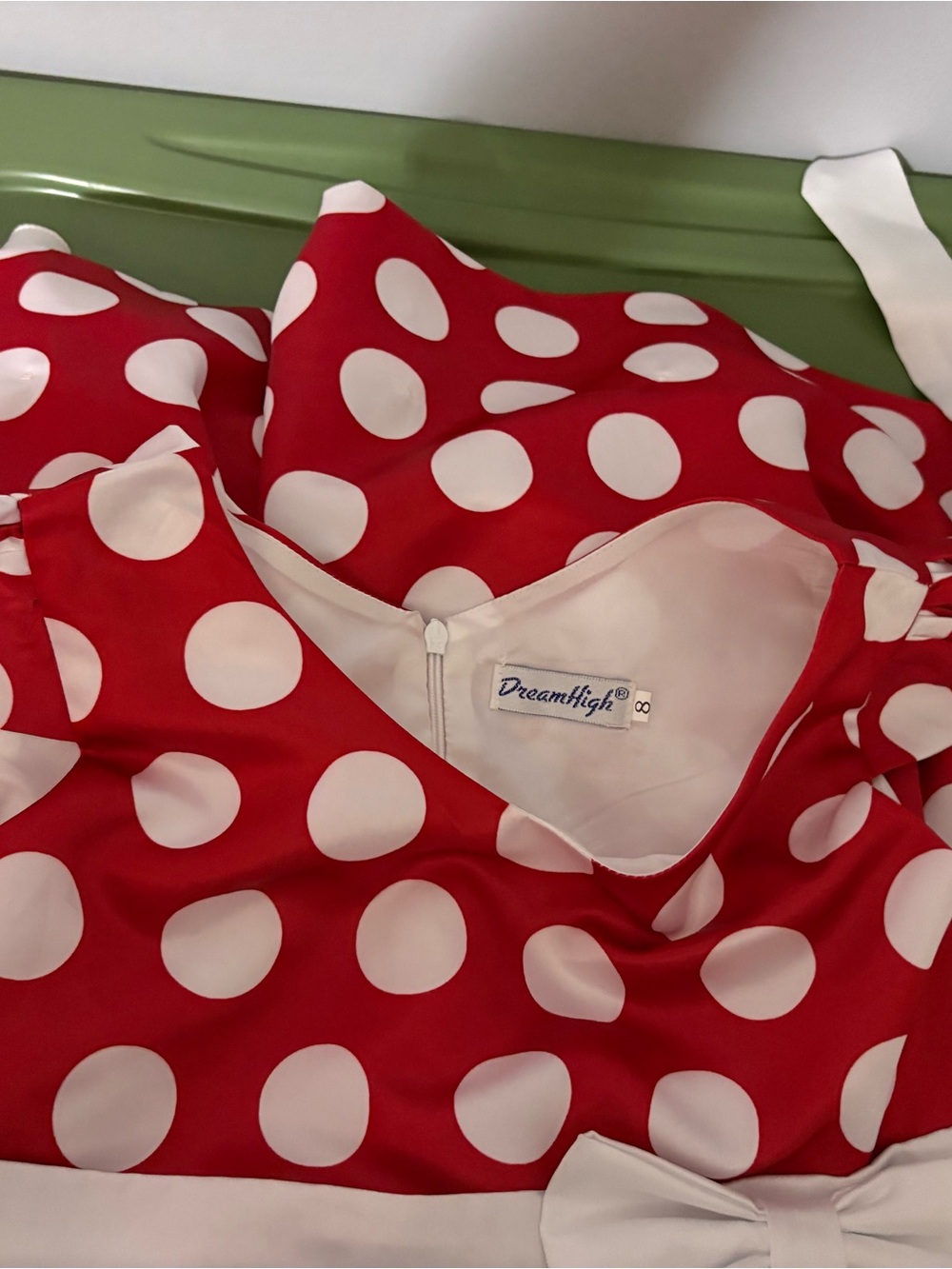 Red and White Polka Dot Girls' Formal Dress